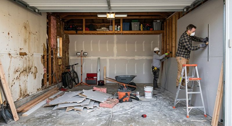 Garage Drywall Replacement in Wilmington, NC